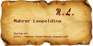 Mahrer Leopoldina névjegykártya